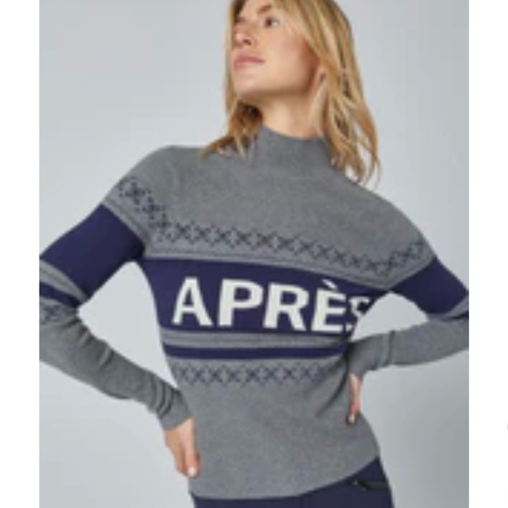 NWT Alp N Rock Heather Gray and Navy Neve Turtleneck Sweater